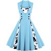 VERNASSA Abito retrò, Donne Chic Stile Vintage 1950 Vestito da Cocktail Rockabilly Swing Abito Classico Anni'50, Multicolore, Taglia S-4XL