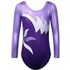 ZNYUNE - Leotards da ginnastica per ragazze a maniche lunghe/senza maniche colorate Sparkle Athletic Ballet Leotard per bambini 3-12 anni