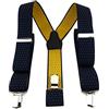 TigerTie - Bretelle unisex a Y con 3 clip molto robuste, a pois, lavorazione di alta qualità, larghezza 35 mm blu scuro blu marino oro. Taglia unica