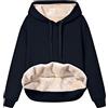 Kobilee Felpa Donna Comodo Teddy Peluche Sweatshirt Pesante Elegante Invernale Maglione Felpa Pile Manica Lunga con Cappuccio Felpata Felpe Hoodie Morbide