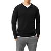 VEQUÈ Maglione Uomo Invernale Misto Lana Cashemere Maglioncino Scollo a V Casual Sportivo Elegante (IT, Testo, 3XL, Regular, Regular, Nero)
