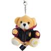 GWCC Portachiavi a forma di orsacchiotto di peluche con licenza Harry Potter, Grifondoro, Serpeverde, Corvonero, Tassorosso con stemma stampato e gufo Edvige, Peluche, Taglia unica