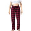 AIRIKE Donna Pantaloni Lungo Pigiama Cotone Pantaloni Morbidi a Quadretti con Tasche