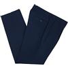 N+1 - Pantalone Uomo Classico in Fresco Lana con Pens Cavallo Alto Gamba Larga Elegante Tasca Dritta Leggero Estivo (56, Blu)