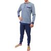 Vanuè Pigiama Uomo Invernale in 100% Cotone Caldo Interlock. Taglie Oversize (IT, Testo, XXL, Regular, Regular, 900 Blu Navy)