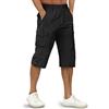 TACVASEN Pantaloncini Cargo in 100% Cotone 3/4 Casual con Molte Tasche per Uomo