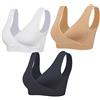 Lemef Reggiseni per Allattamento al Seno Senza Fili, Confezione da 3 Nero & Beige & Bianco S