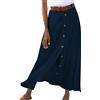 EFOFEI Donna Gonne Estiva Stampata a Pieghe Gonna in Cotone Lino Spacco Gonna Lunga Spiaggia Boho