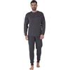 Karelpiù KAREL PIU' Pigiama Uomo Invernale in Cotone Caldo Interlock 100%. Taglie Over Size. Pigiama Lungo Due Pezzi Aperto o Chiuso (IT, Testo, 3XL, Regular, Regular, 112 Lavagna)