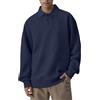 Generic M-5Xl - Polo da uomo a maniche lunghe, con scollo a contrasto, vestibilità normale, per il tempo libero, per lo sport, casual, classico, taglie grandi, taglie forti