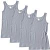 HERMKO 2800 Cannottiera da Ragazzo in 100% Cotone Biologico, Canotta Intima in Fibra Naturale Franco Fabbrica, Testata tossicologicamente - Confezione da 4 Pezzi, Größe Kinder:2-3 Anni, Farbe:Grigio