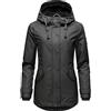Navahoo Lindraa - Giacca invernale da donna corta, impermeabile, con imbottitura calda e cappuccio, taglie XS-3XL, Nero , M