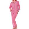 Pigiamiamoci Pigiama Donna Aperto Davanti in Caldo Cotone con Bottoni - Pantalone Dritto - Elegante (IT, Testo, L, Regular, Regular, Cipria 4174)
