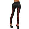 MISS NOIR - Leggings da donna effetto bagnato, sexy e a vita bassa, allacciatura in raso, S-3XL