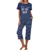 Ekouaer Pigiama Set Estate Donne Due Pezzi Manica Corta Top 3/4 Pantaloni, S-XXL