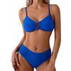 DURINM Costumi da Bagno Donna Push Up Imbottito Reggiseno Scollo a V Due Pezzi Bikini Set Sexy Vintage Swimwear Elegante set perizoma bikini costume da bagno push up con triangolo coppa spaghetti due pezzi