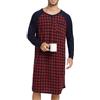Enjoyoself Maglie Pigiama da Uomo in Cotone Maniche Lunghe Camicie da Notte per Primavera Autunno