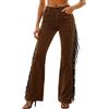 Vhersily 2026 Pantaloni con Frange, da Donna, Latina, con Nappa, per Ballo, Tango Salsa Rumba Cha Samba, Pantaloni Lunghi Chaps Occidentali Country Concerto Clubwear per Carnevale, Balli Scolastico