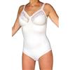 Leo Corsetteria Body modellante contenitivo con pizzo Tenuta medio/forte 715 tg.46/48 coppa F/G Bianco con Pizzo Bianco