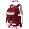 BOZONLI Zaini con Rotelle Staccabili Zaino con Ruote Trolley 32x18x48 Zaini Trolley Viaggio per Ragazzi Ragazze, Rosso