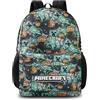 Minecraft Creeper - Zaino per bambini, con cerniera, per il rientro a scuola, unisex, per giochi e scuola, One Size, Casual