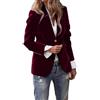 Leaomuny Blazer Donna Velluto Liscio Elegante Curvy Giacca Women Invernale Morbido Manica Lunga Cardigan Casual da Ufficio Moda Coat Cerimonia Vintage da Ufficio Jacket Sfoderato Riunioni Sociali