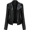JMKEY Giacca da motociclista da donna in pelle sintetica PU giacca da motociclista corta slim in pelle sintetica con borchie