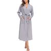 Sopesil Accappatoio Donna in Cotone Kimono Notte Donna Con Scollo a V Manica Lunga Abito Notte Donna Con Tasche,S-XXL