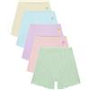 AMYNICE Confezione da 5 pantaloncini da bici per ragazze Cartwheel Pantaloncini per ragazze traspiranti pantaloncini da ballo comodi sotto i vestiti corti 3-12T, blu/albicocca/rosa/viola/verde chiaro