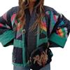 Suncadmious Piumino Trapuntato da Donna Cappotto Imbottito Leggero con Stampa Floreale Aperto Davanti Cardigan gonfio Outwear