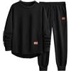 Generico Tuta Completa Uomo Invernale Pile Sweatshirt Senza Cappuccio e Pantaloni Due Pezzi Tuta Sportiva Jogging Felpa Pullover Suit Tracksuit Tute da Ginnastica