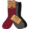 HENKi 3 paia di calzini in alpaca, 95% lana di alta qualità, da uomo e da bambino, caldi e morbidi con lana di alpaca, per uomo e donna, Rosso/Nero/Oreo, 35-38