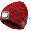 TAGVO Berretto Bluetooth con Faro LED, Wireless Musicale Cappello da Corsa USB Ricaricabile, Berretto in Maglia Invernali, Cappello Illuminato per Campeggio Escursionismo Ciclismo, Regali Natale Donna