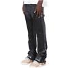 Generico Flared Jeans Uomo Baggy Jeans Uomo Hip Hop con Gamba Larga Y2k Pantaloni Sportivi Slim Fit Stretch Vintage Denim Pantaloni Streetwear Cargo