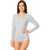 Merry Style Body da donna a maniche lunghe in cotone, comodo body da donna elegante BD900, L