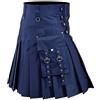 Mymyguoe Kilt da uomo scozzese nuovo, rock utility, maschio, rock classico retrò vintage, rock medievale tradizionale, rock scozzese steampunk, in abito piegato, rock a patchwork a scacchi, L