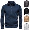 WOXIHUAN Camicetta Felpa da Uomo Senza Cappuccio Pullover Maniche Lunghe Autunno Inverno Hoodie Collo Stand-Up Felpe con Cerniera Integrale Felpa Sportivo Elastico Pullover Taglie Forti Maglione da All'aperto
