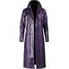 Leather Verse Jok3r - Giacca da uomo con colletto in finta pelliccia, per cosplay, costume di Halloween, taglie 2XS - 4XL, Viola - Cappotto in pelle con motivo, S