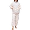 BIKETAFUWY Pigiama da donna, invernale, in pile a collo alto, set di pigiama da donna, pilou pilou loungewear chic, giacca con cerniera, camicia a maniche lunghe e pantaloni da notte caldi set 2 pezzi top e