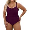 Generico Costume Intero Donna Taglie Forti Costumi Interi Curvy Sexy Push Up Vita Alta Modellanti Tankini con Ferretto Nero da Bagno Abbigliamento Moda Due Pezzi Elasticizzato Piscina Acquagym Sostegno Seno