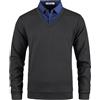 Yukirtiq Uomo Maglione e Camicia 2 in 1 Scollo a V Maglia a Maniche Lunghe Pullover Lavorato a Maglia con Il Colletto di Camicia Maglioncino da Uomo