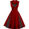Hsternexy Rockabilly, abito da sera da donna, stile vintage, anni '50, anni '60, abito da festa, a pois, per feste, cocktail, matrimoni e carnevale, abito da sposa, RD2, S