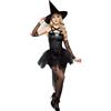 KBOPLEMQ Vestito da strega sexy per Halloween, da donna, stile gotico, vintage, da strega, da pavimento, a fessura, per feste di carnevale, colore nero, per cosplay, stile medievale, con maniche a