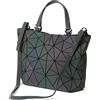 Qingmei Borse delle donne Borsa luminosa geometrica PU in pelle Borsa Eco-friendly olografico Borsa a tracolla