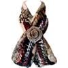 XUYUZUAU Sciarpe Invernali da Donna Ragazze Pelliccia di Coniglio Rex Vera Sciarpa con Fiore Scaldacollo Moda (Marrone)
