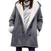 Svanco Cappotto Duffle‑Coat Donna Pelle Di Daino Foderato Con Cappuccio | Interno Sherpa Morbido, Cappuccio Integrato, Chiusura A Bottoni A Corno, Tasche Laterali, Per Inverno E Uso Quotidiano