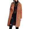 BOTCAM Cappotto in Pile da Donna Lungo, Cappotto in Faux Lana, Cappotto in Faux Pelliccia, Elegante, Colletto a Revers, Autunno Inverno, Cappotto Fuzzy, Giacca in Pile, Parka, Giacca per le Mezze