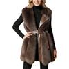 Duohropke Gilet in Pelliccia Sintetica per Donna, Soffice, Senza Maniche, Piumino, Lungo, in Pile di Orsetto, Weste Autunno Inverno, Giacca in Pelliccia, Scaldacuore, Gilet in Pile, Gilet Invernale