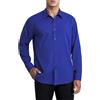 HISDERN Camicia Blu Reale da Uomo a Maniche Lunghe Camicia da Lavoro in Fibra di bambù Camicia Elegante Causale Non Stirata vestibilità Regolare con Tasca,2XL