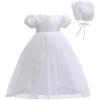 Leideur Abito Battesimo Bambina Abiti da Sposa Lunghi Bianchi Abiti da Sposa Formali per Neonati
